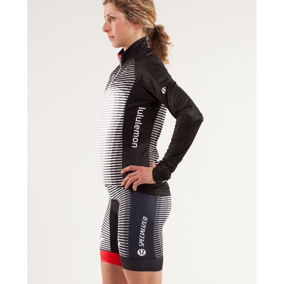 NWOT Women's Lululemon Specialized Cycling Wind Jacket - Size 6 - Black/White - Picture 2 of 11